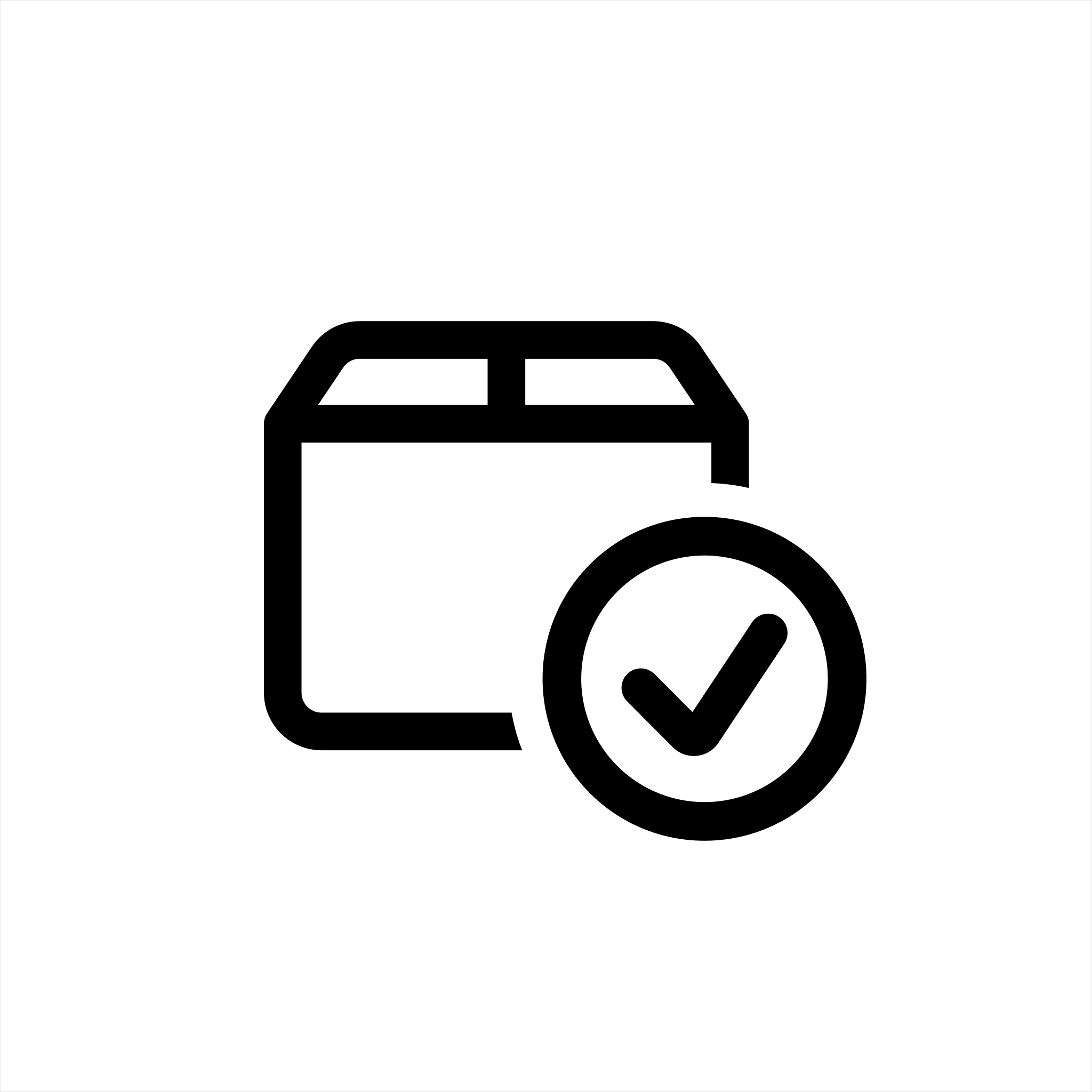 A black and white icon of a calendar with a checkmark in a circle at the bottom right, symbolizing completed or scheduled tasks—ideal for tracking carbon neutral deliveries with Shipping Protection by Route.